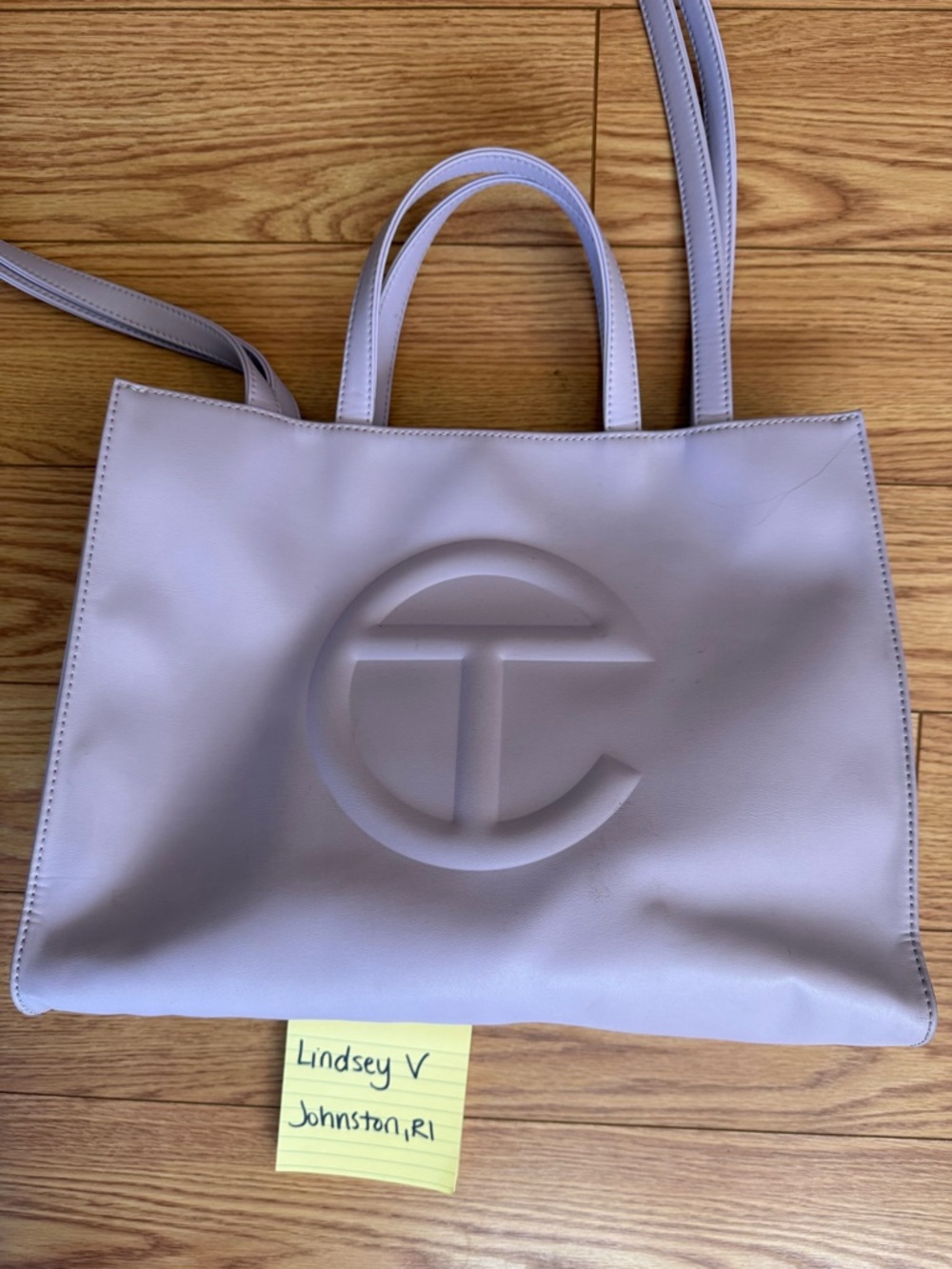 Telfar Lavender Embossed Logo Shopping Tote Large
